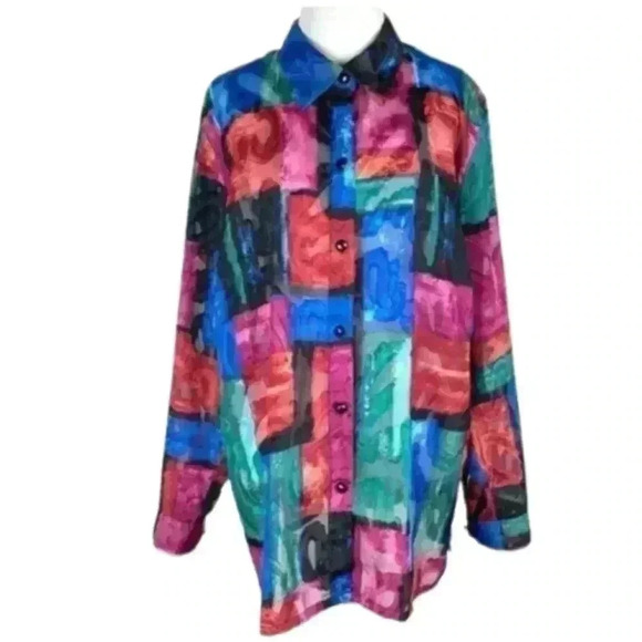 Clothes womens top size 1X multicolored Paisley - Picture 2 of 10